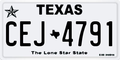 TX license plate CEJ4791