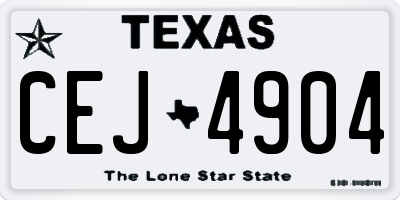 TX license plate CEJ4904
