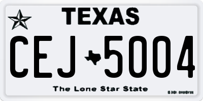 TX license plate CEJ5004