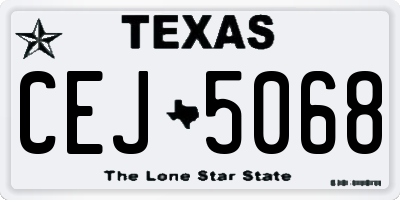 TX license plate CEJ5068
