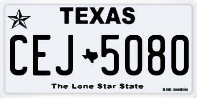 TX license plate CEJ5080