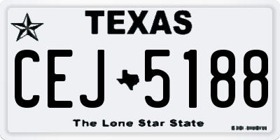 TX license plate CEJ5188