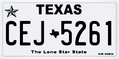 TX license plate CEJ5261