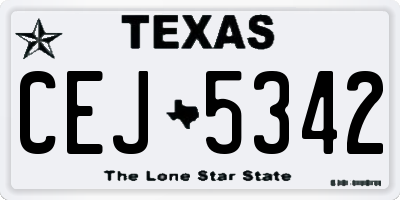 TX license plate CEJ5342