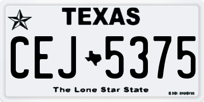 TX license plate CEJ5375