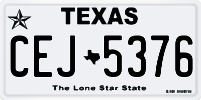 TX license plate CEJ5376