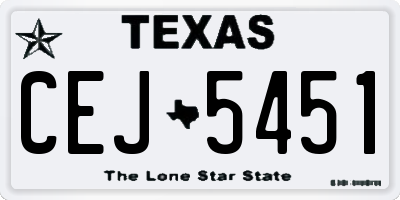 TX license plate CEJ5451