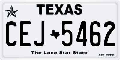 TX license plate CEJ5462