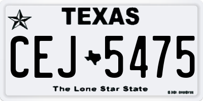 TX license plate CEJ5475