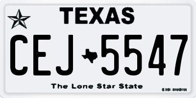 TX license plate CEJ5547