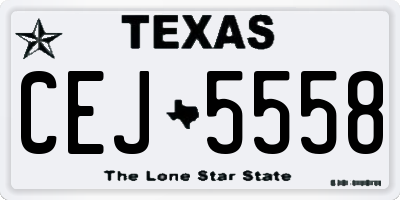 TX license plate CEJ5558