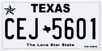 TX license plate CEJ5601