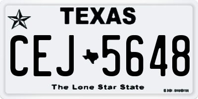 TX license plate CEJ5648