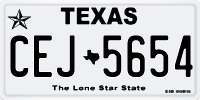 TX license plate CEJ5654