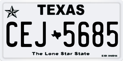 TX license plate CEJ5685