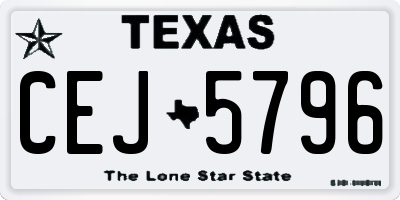 TX license plate CEJ5796