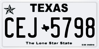 TX license plate CEJ5798
