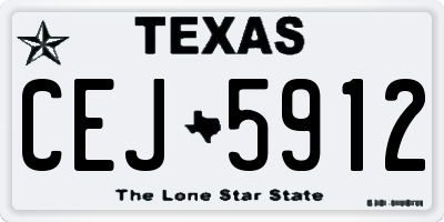 TX license plate CEJ5912