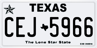 TX license plate CEJ5966