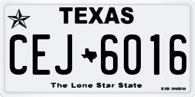 TX license plate CEJ6016