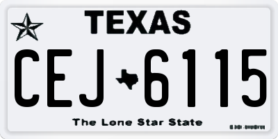 TX license plate CEJ6115