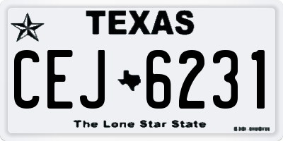 TX license plate CEJ6231
