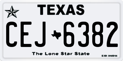 TX license plate CEJ6382