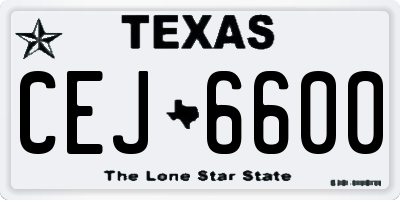 TX license plate CEJ6600