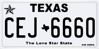 TX license plate CEJ6660