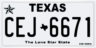 TX license plate CEJ6671