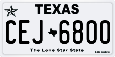 TX license plate CEJ6800