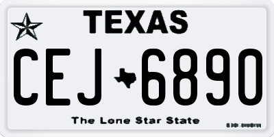 TX license plate CEJ6890