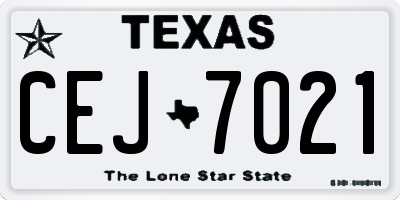 TX license plate CEJ7021
