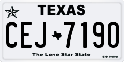 TX license plate CEJ7190