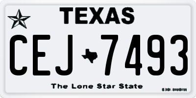 TX license plate CEJ7493