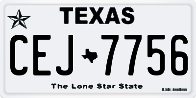 TX license plate CEJ7756