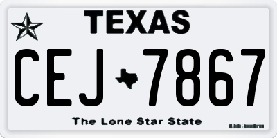 TX license plate CEJ7867