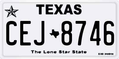 TX license plate CEJ8746
