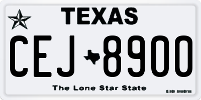 TX license plate CEJ8900