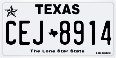 TX license plate CEJ8914