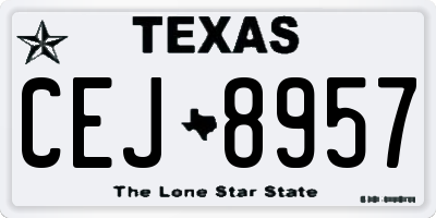 TX license plate CEJ8957