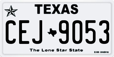 TX license plate CEJ9053