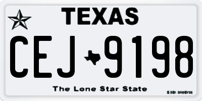 TX license plate CEJ9198