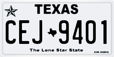 TX license plate CEJ9401