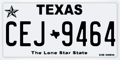 TX license plate CEJ9464