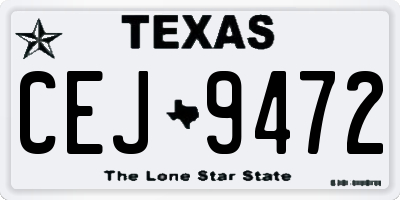 TX license plate CEJ9472