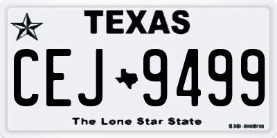 TX license plate CEJ9499