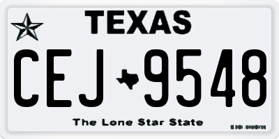TX license plate CEJ9548
