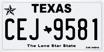 TX license plate CEJ9581
