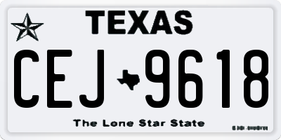 TX license plate CEJ9618